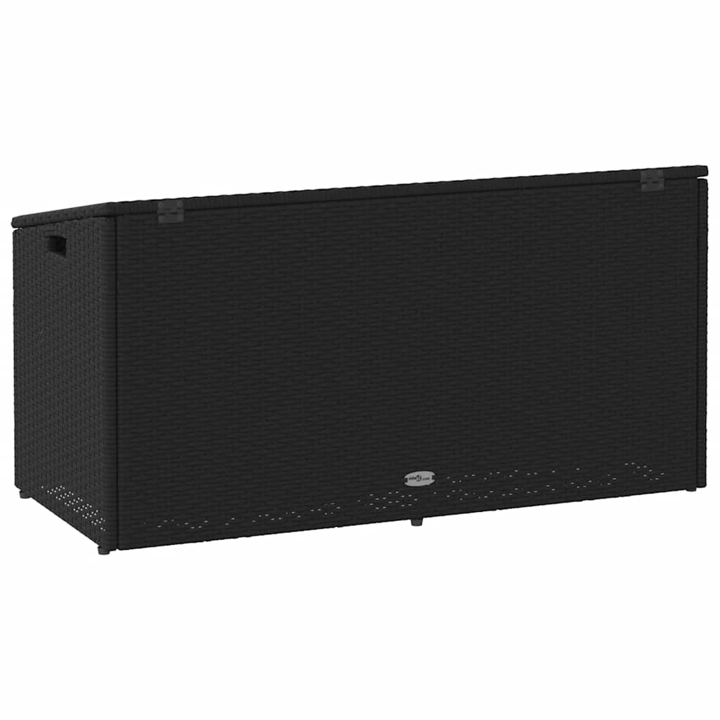 vidaXL Skrzynia ogrodowa, czarna, 110x50x58 cm, polirattan
