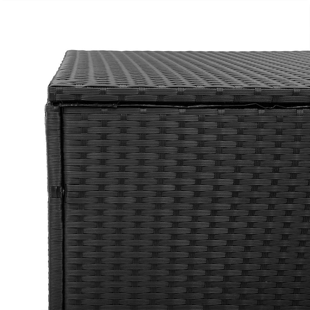 vidaXL Skrzynia ogrodowa, czarna, 110x50x58 cm, polirattan