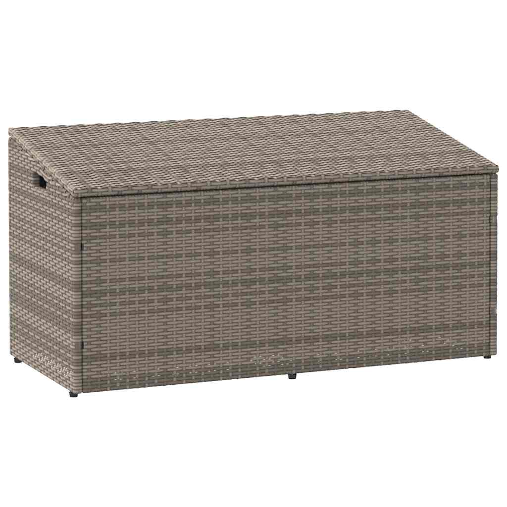 vidaXL Skrzynia ogrodowa, szara, 110x50x58 cm, polirattan