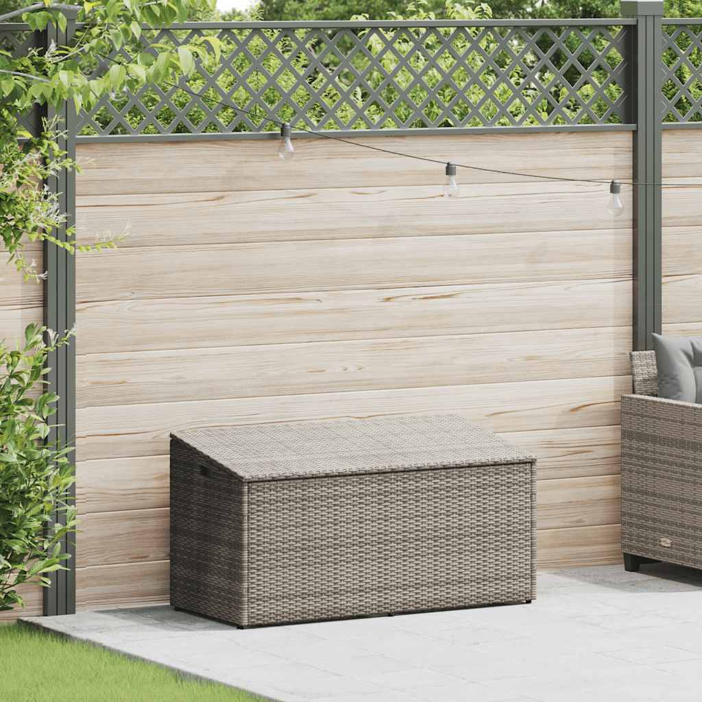 vidaXL Skrzynia ogrodowa, szara, 110x50x58 cm, polirattan