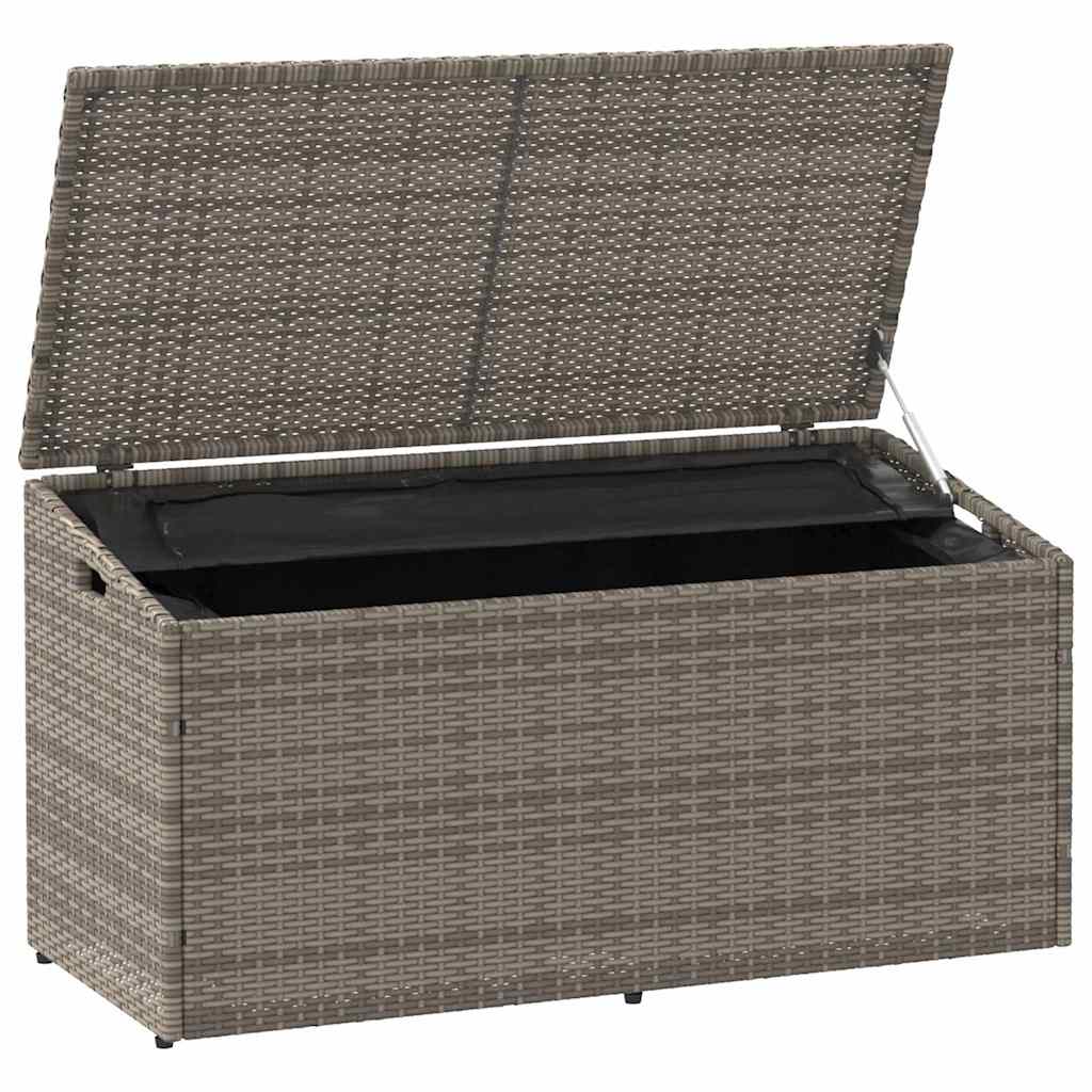vidaXL Skrzynia ogrodowa, szara, 110x50x58 cm, polirattan