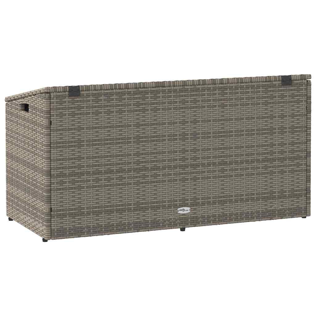 vidaXL Skrzynia ogrodowa, szara, 110x50x58 cm, polirattan