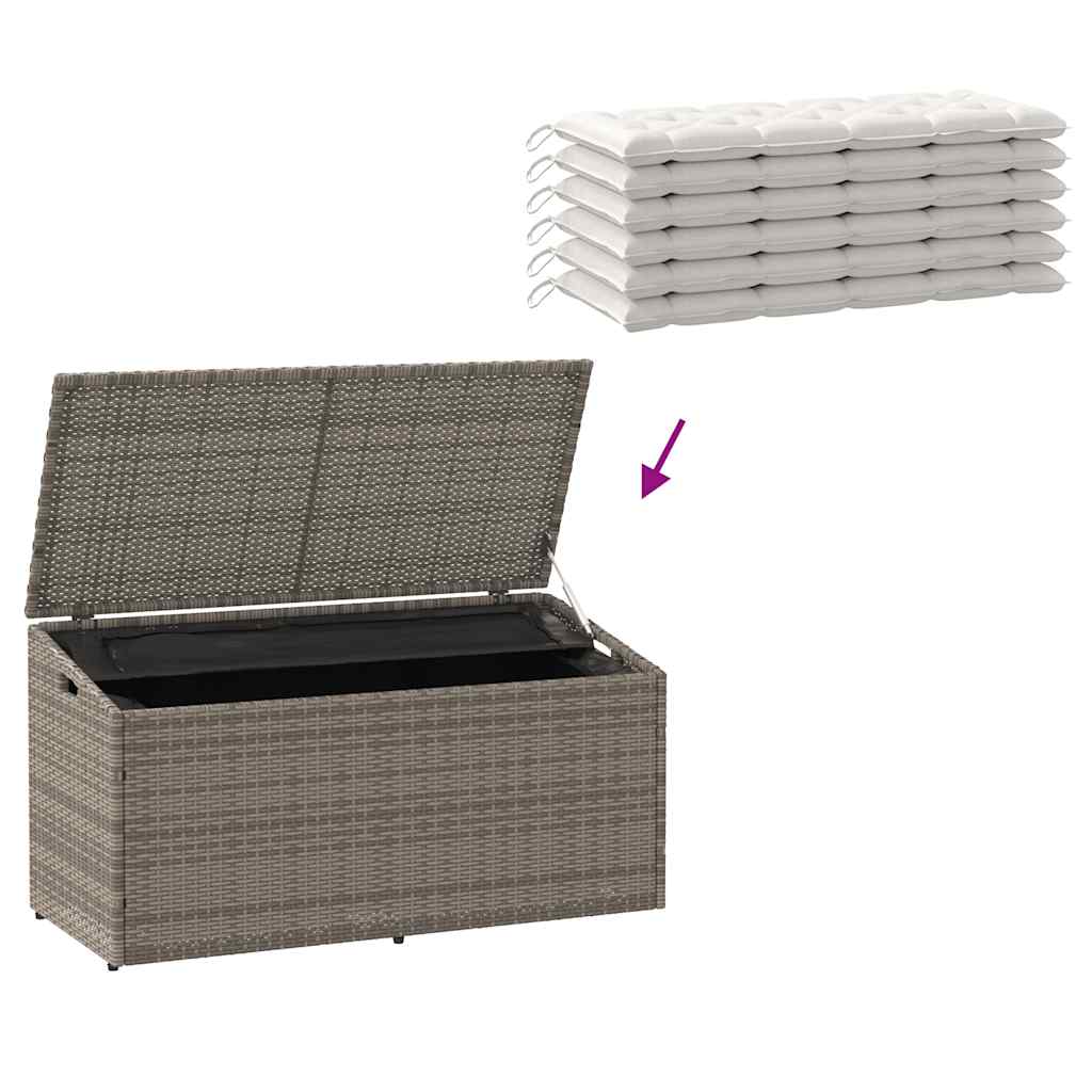vidaXL Skrzynia ogrodowa, szara, 110x50x58 cm, polirattan
