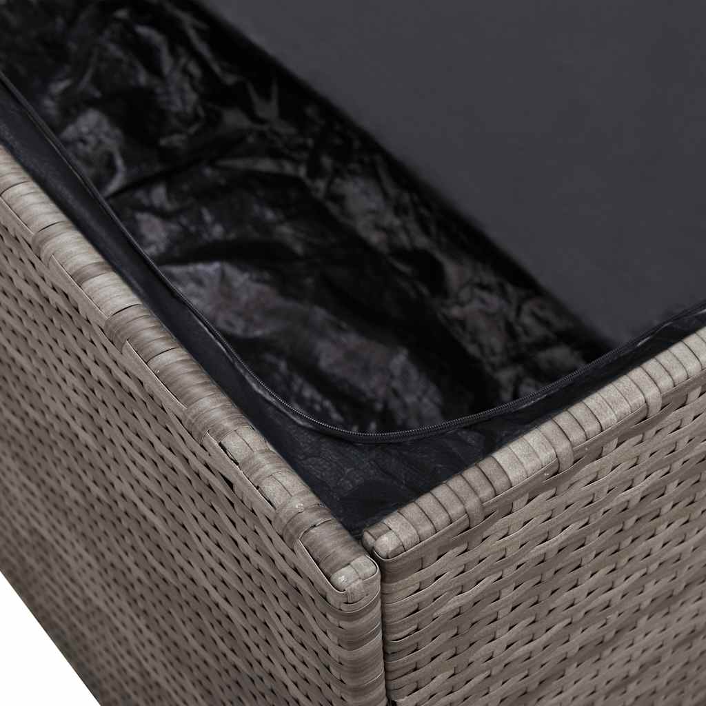 vidaXL Skrzynia ogrodowa, szara, 110x50x58 cm, polirattan