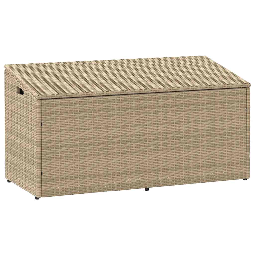vidaXL Skrzynia ogrodowa beżowa 110x50x58 cm polirattan