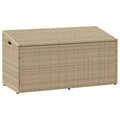 vidaXL Skrzynia ogrodowa beżowa 110x50x58 cm polirattan