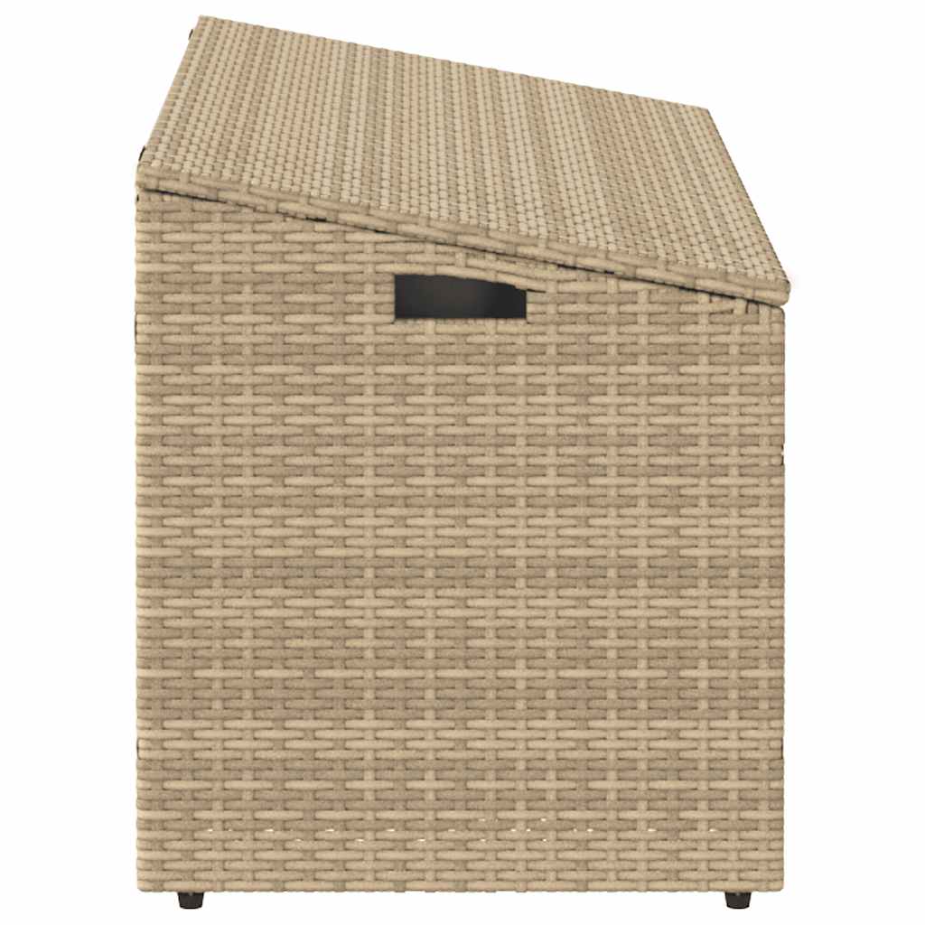 vidaXL Skrzynia ogrodowa beżowa 110x50x58 cm polirattan