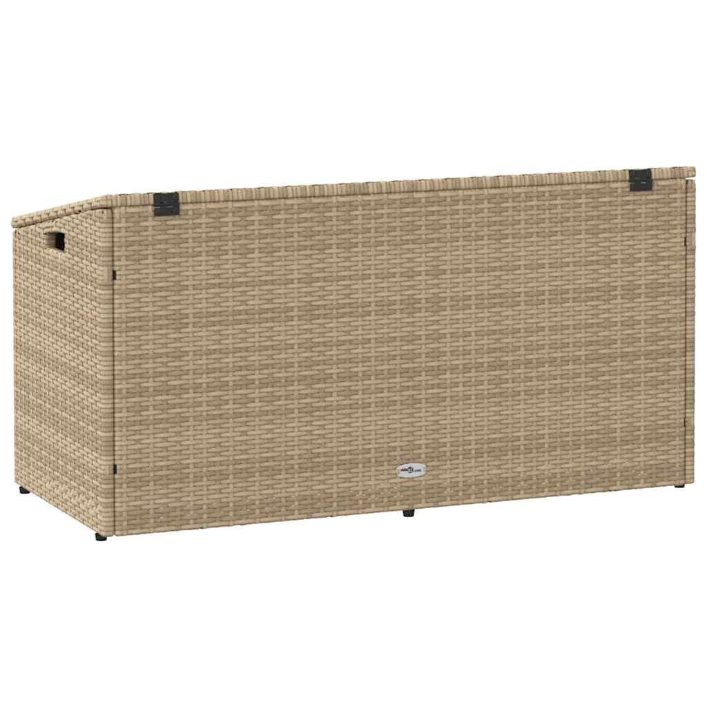 vidaXL Skrzynia ogrodowa beżowa 110x50x58 cm polirattan