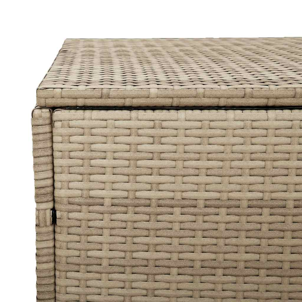 vidaXL Skrzynia ogrodowa beżowa 110x50x58 cm polirattan