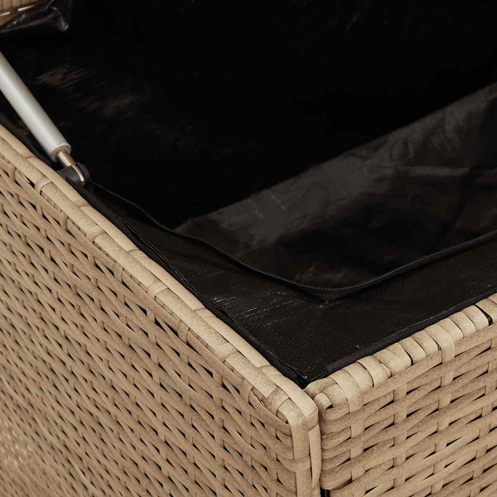vidaXL Skrzynia ogrodowa beżowa 110x50x58 cm polirattan
