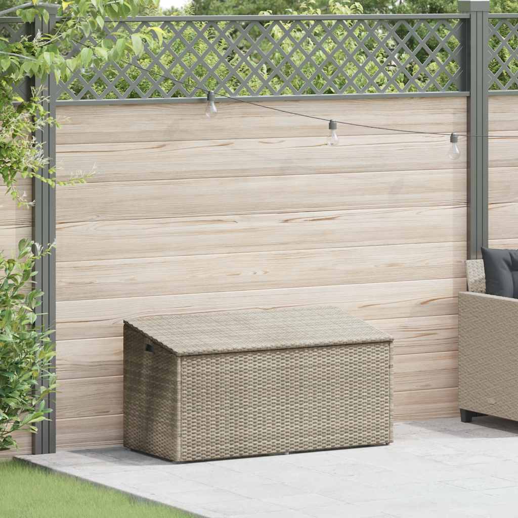 vidaXL Skrzynia ogrodowa jasnoszara 110x50x58 cm polirattan