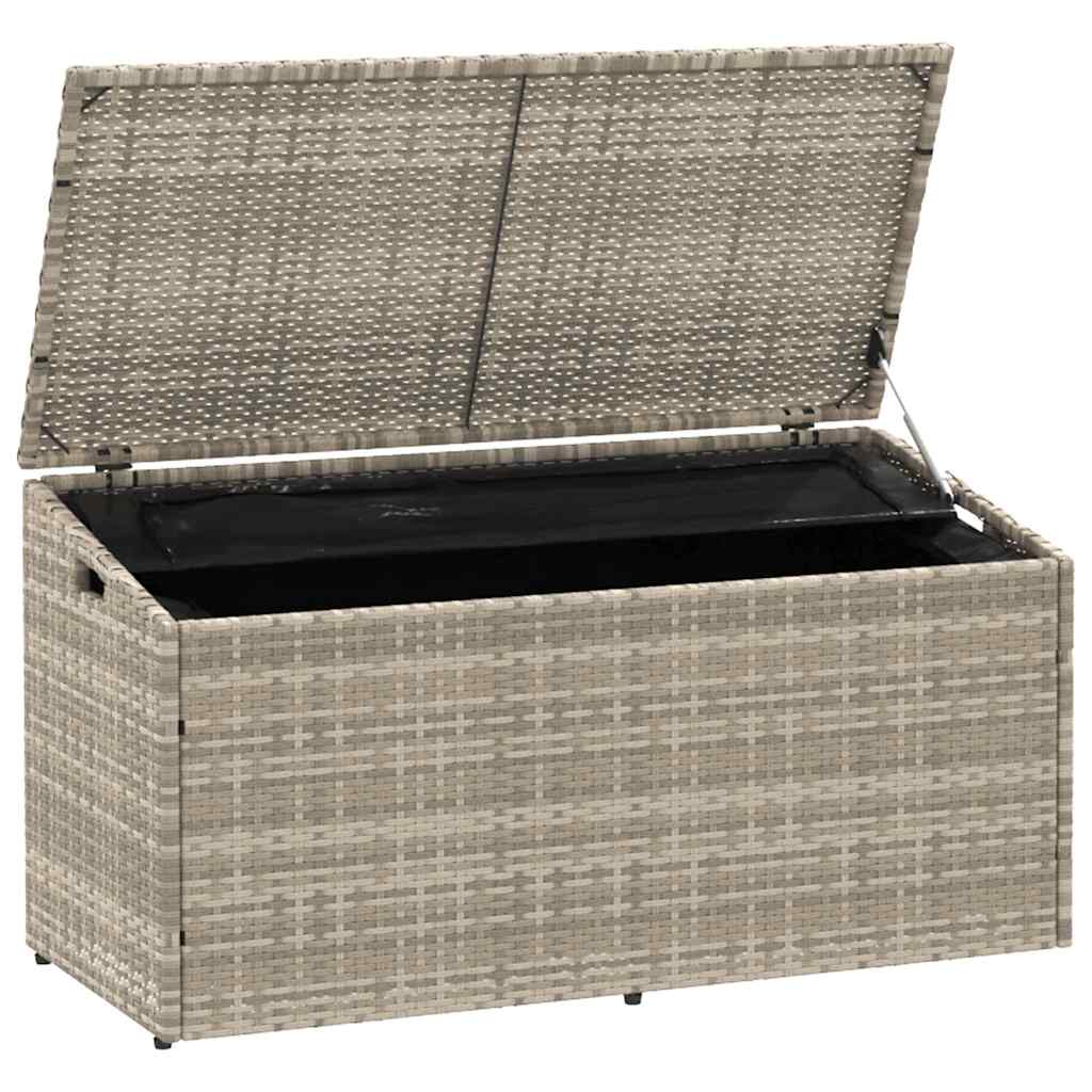 vidaXL Skrzynia ogrodowa jasnoszara 110x50x58 cm polirattan