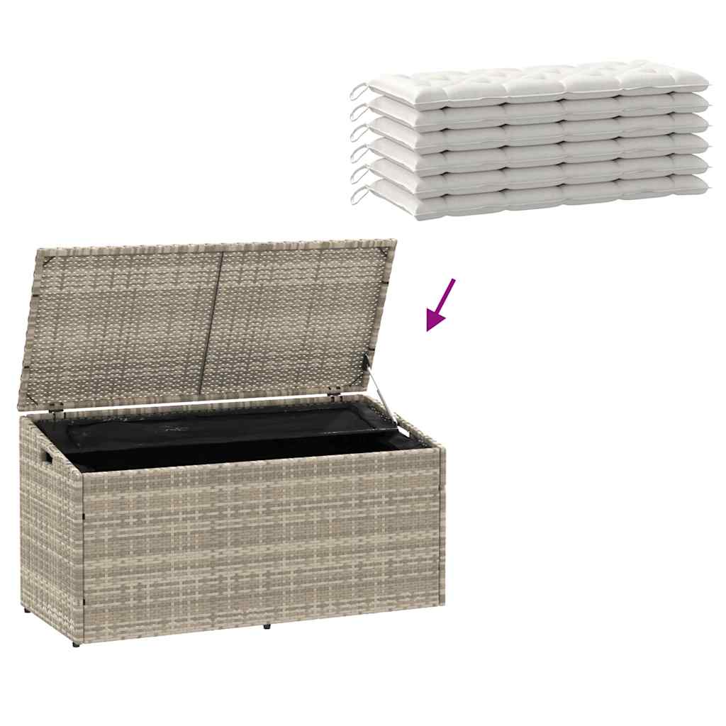 vidaXL Skrzynia ogrodowa jasnoszara 110x50x58 cm polirattan