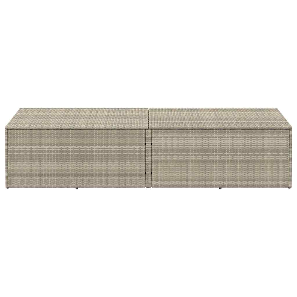 vidaXL Skrzynia ogrodowa jasnoszara 220x50x58 cm polirattan