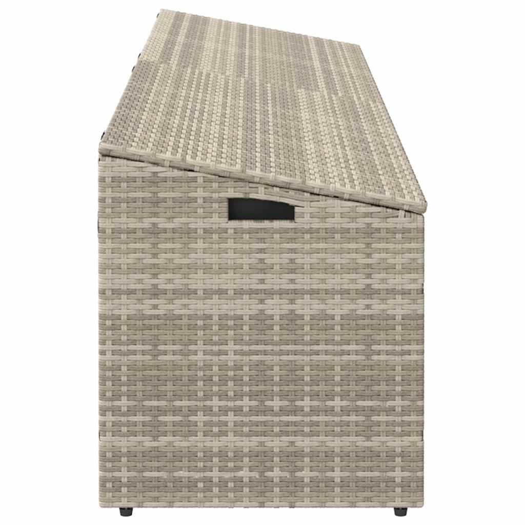 vidaXL Skrzynia ogrodowa jasnoszara 220x50x58 cm polirattan