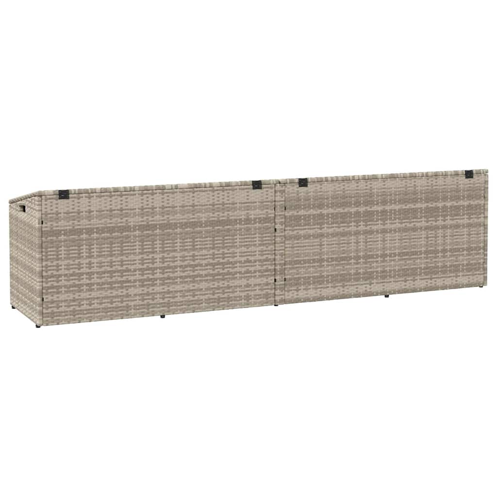 vidaXL Skrzynia ogrodowa jasnoszara 220x50x58 cm polirattan