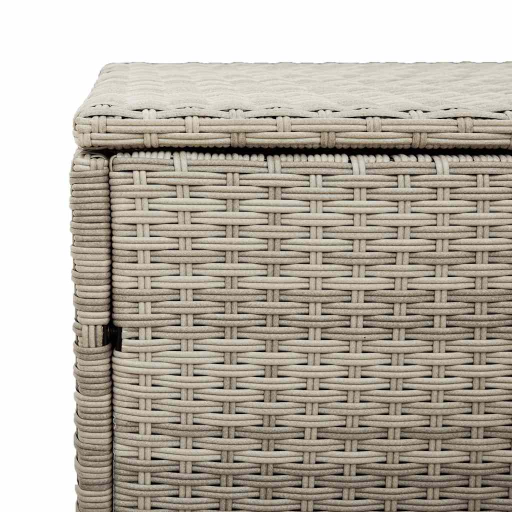 vidaXL Skrzynia ogrodowa jasnoszara 220x50x58 cm polirattan