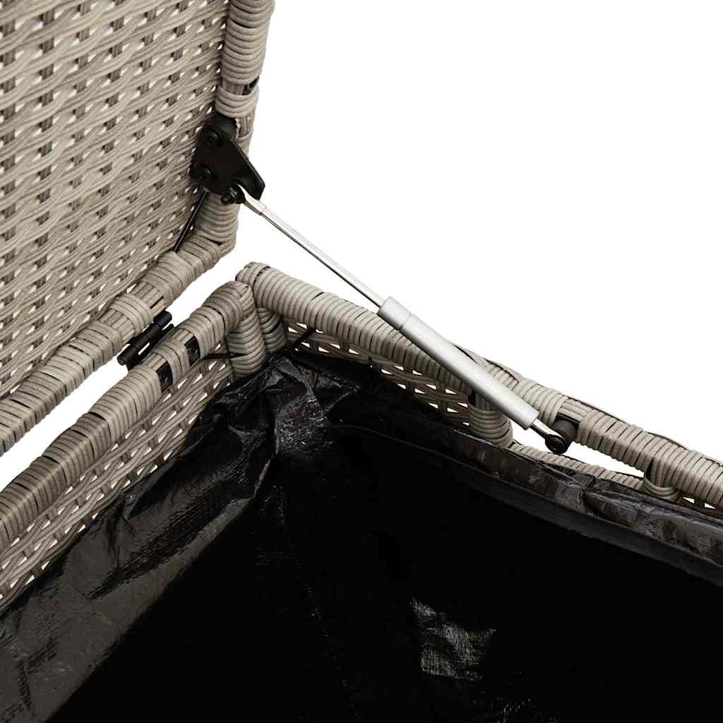 vidaXL Skrzynia ogrodowa jasnoszara 220x50x58 cm polirattan