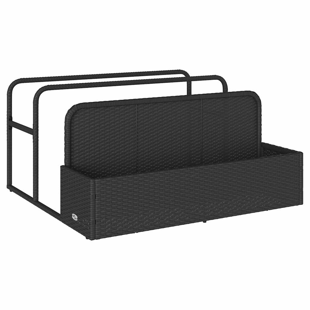 vidaXL Poolside Float Storage Czarny 110x100x57 cm Polirattan