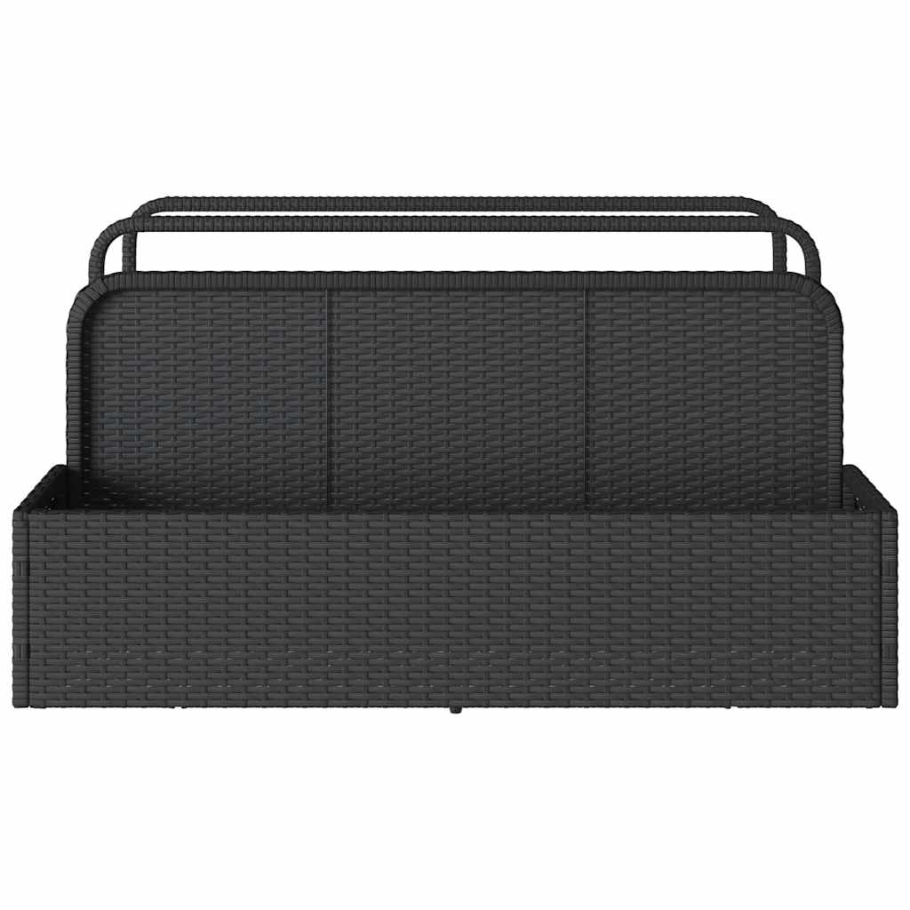 vidaXL Poolside Float Storage Czarny 110x100x57 cm Polirattan