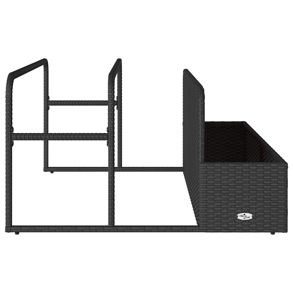 vidaXL Poolside Float Storage Czarny 110x100x57 cm Polirattan