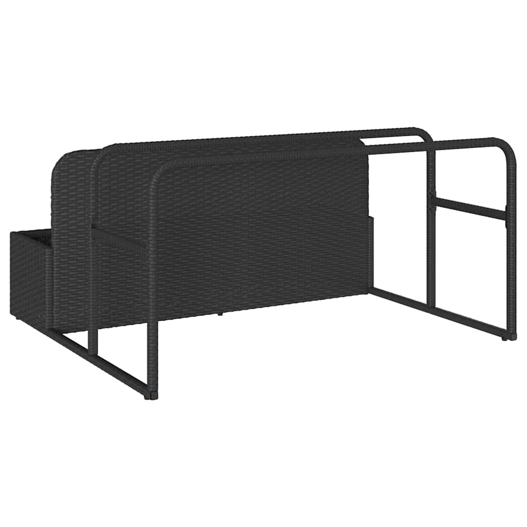 vidaXL Poolside Float Storage Czarny 110x100x57 cm Polirattan