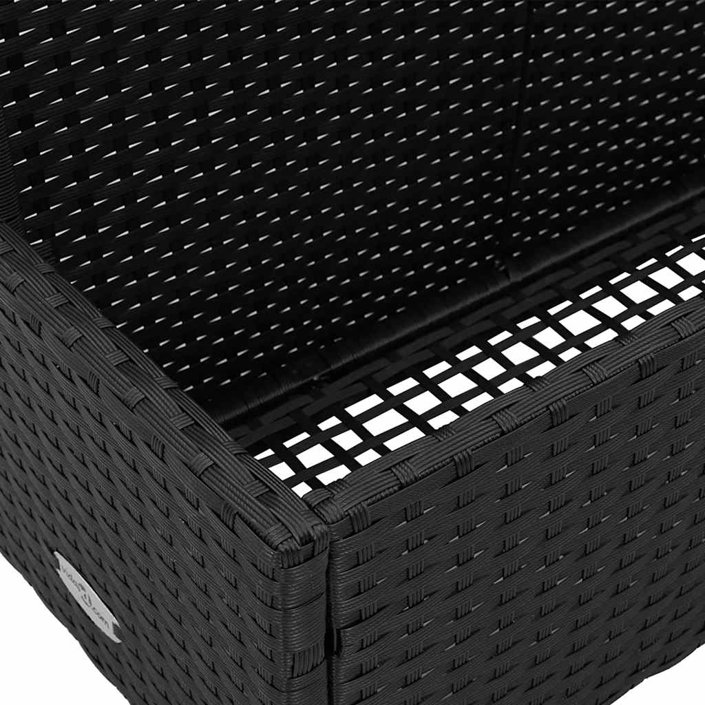 vidaXL Poolside Float Storage Czarny 110x100x57 cm Polirattan