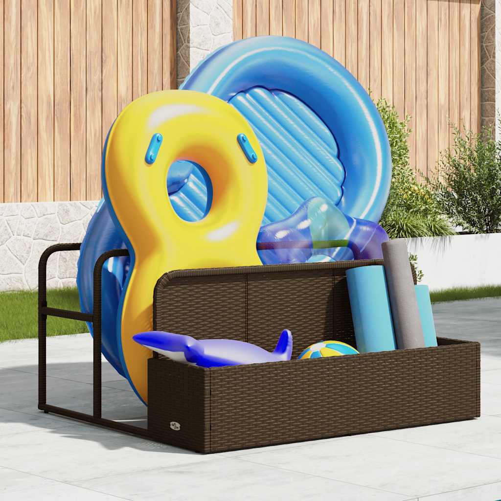 vidaXL Poolside Float Storage Brązowy 110x100x57 cm Polirattan