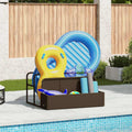 vidaXL Poolside Float Storage Brązowy 110x100x57 cm Polirattan