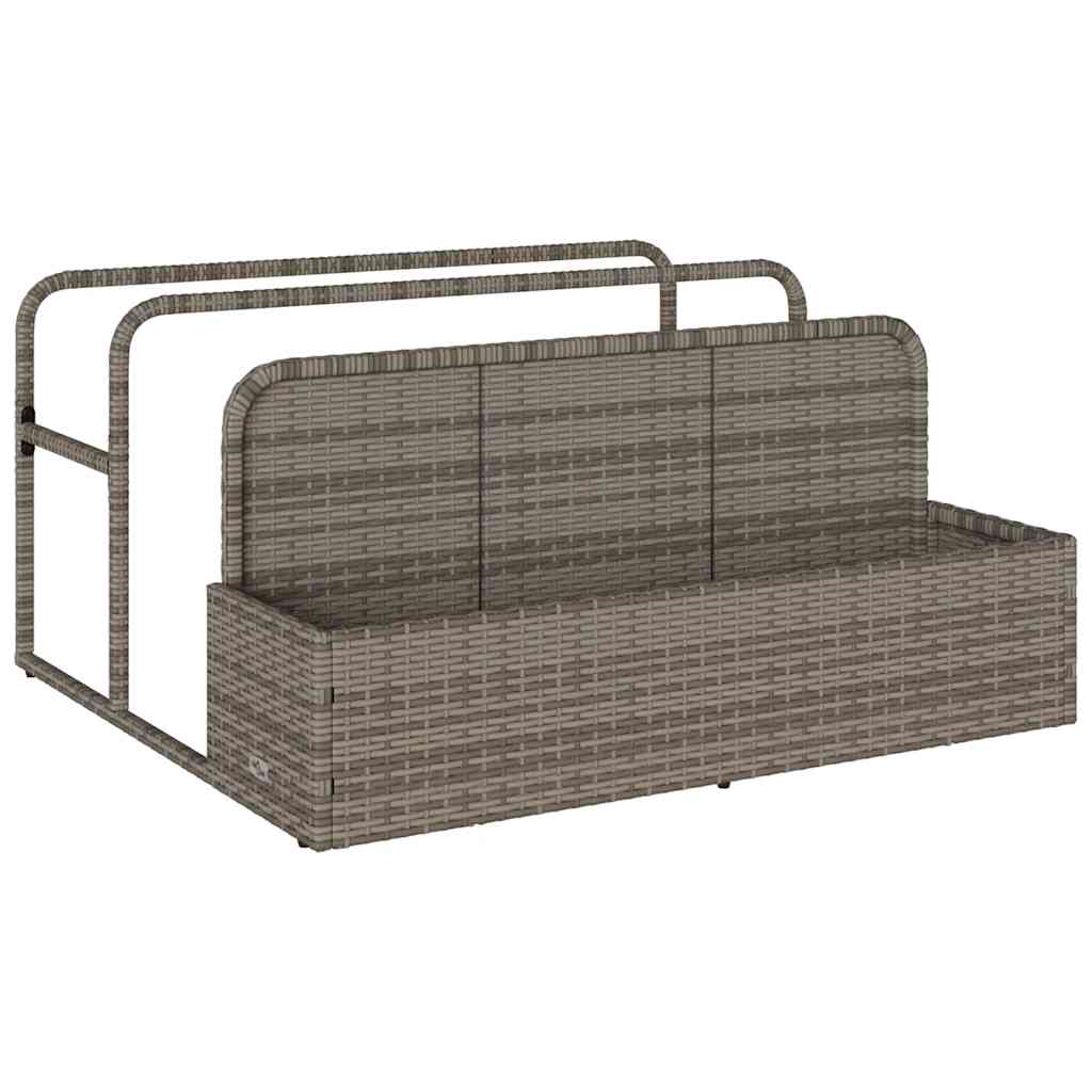 vidaXL Poolside Float Storage Szary 110x100x57 cm Polirattan