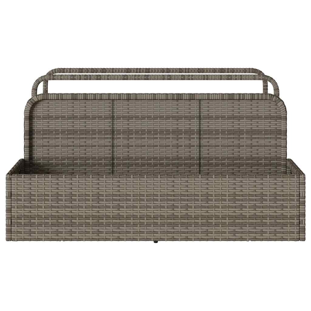 vidaXL Poolside Float Storage Szary 110x100x57 cm Polirattan
