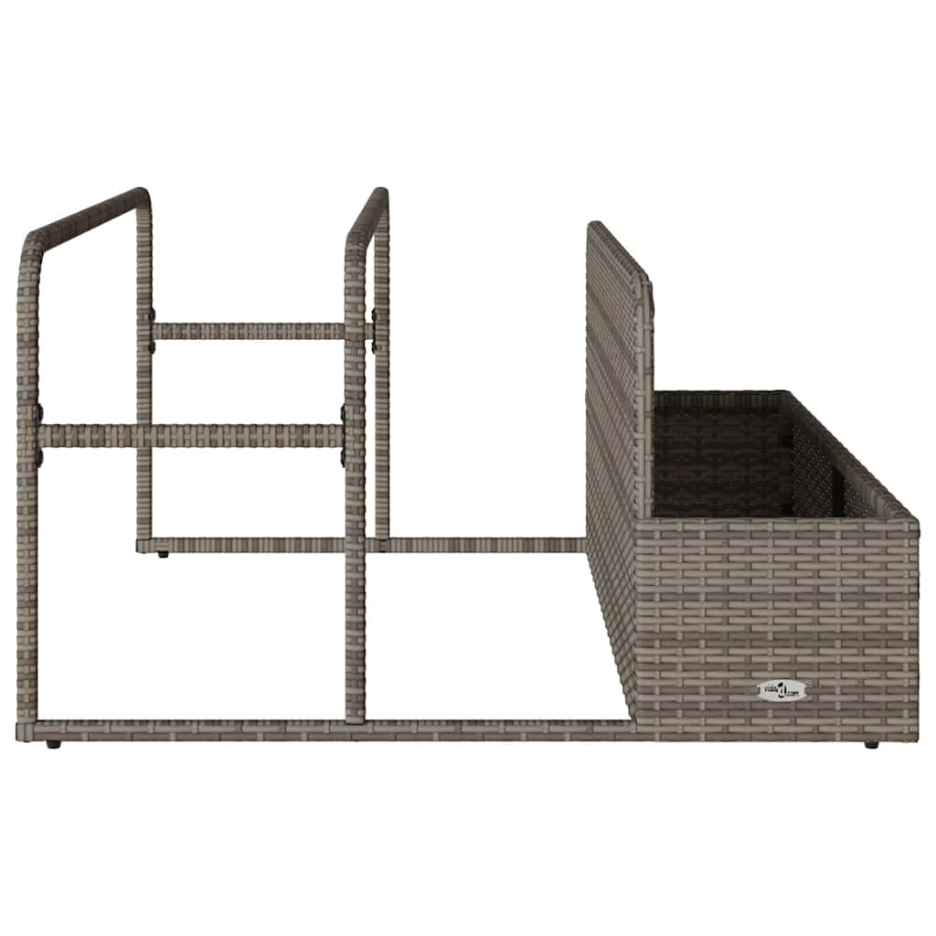 vidaXL Poolside Float Storage Szary 110x100x57 cm Polirattan