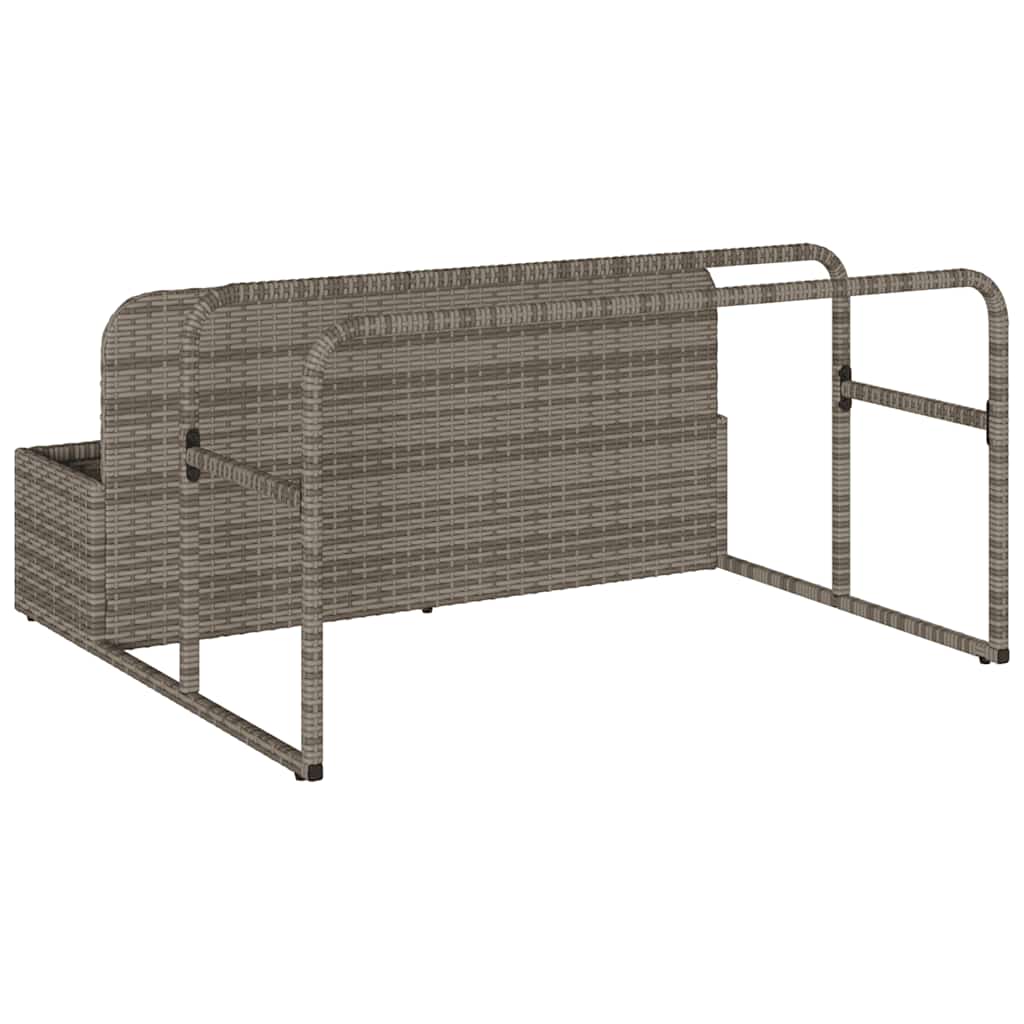vidaXL Poolside Float Storage Szary 110x100x57 cm Polirattan