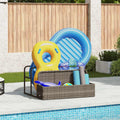 vidaXL Poolside Float Storage Szary 110x100x57 cm Polirattan