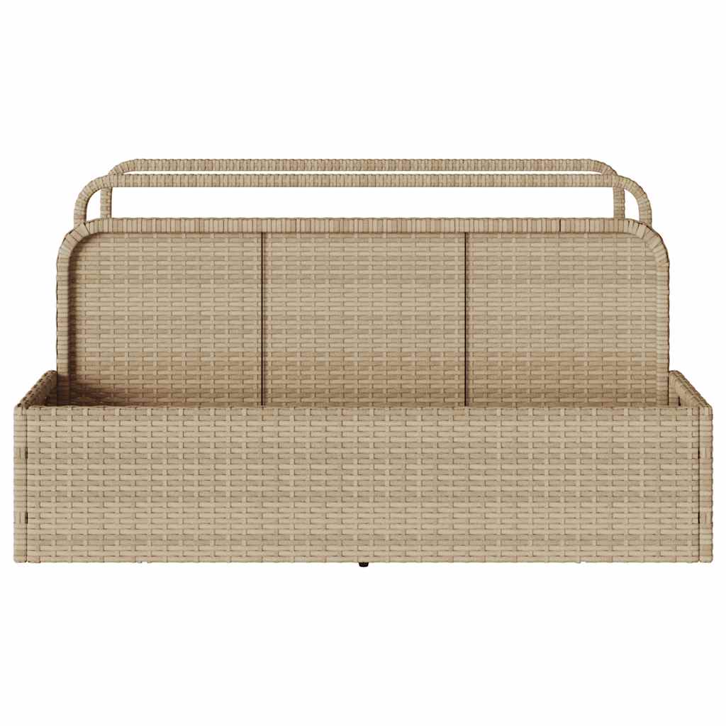 vidaXL Poolside Float Storage Beige 110x100x57 cm Poly Rattan