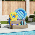 vidaXL Poolside Float Storage Beige 110x100x57 cm Poly Rattan