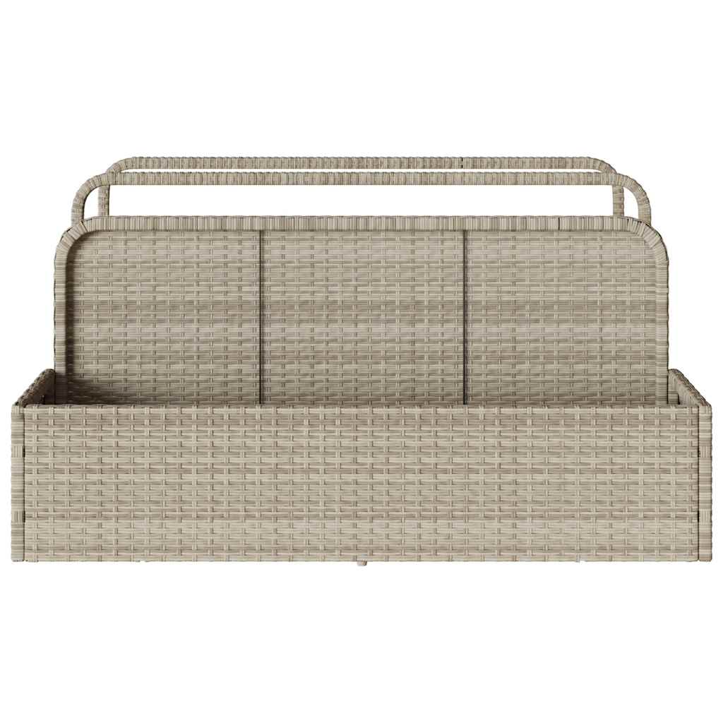 vidaXL Poolside Float Storage Jasnoszary 110x100x57 cm Polirattan