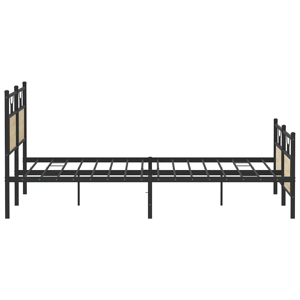 vidaXL Metalowa rama łóżka, bez materaca, dąb sonoma, 183x213 cm
