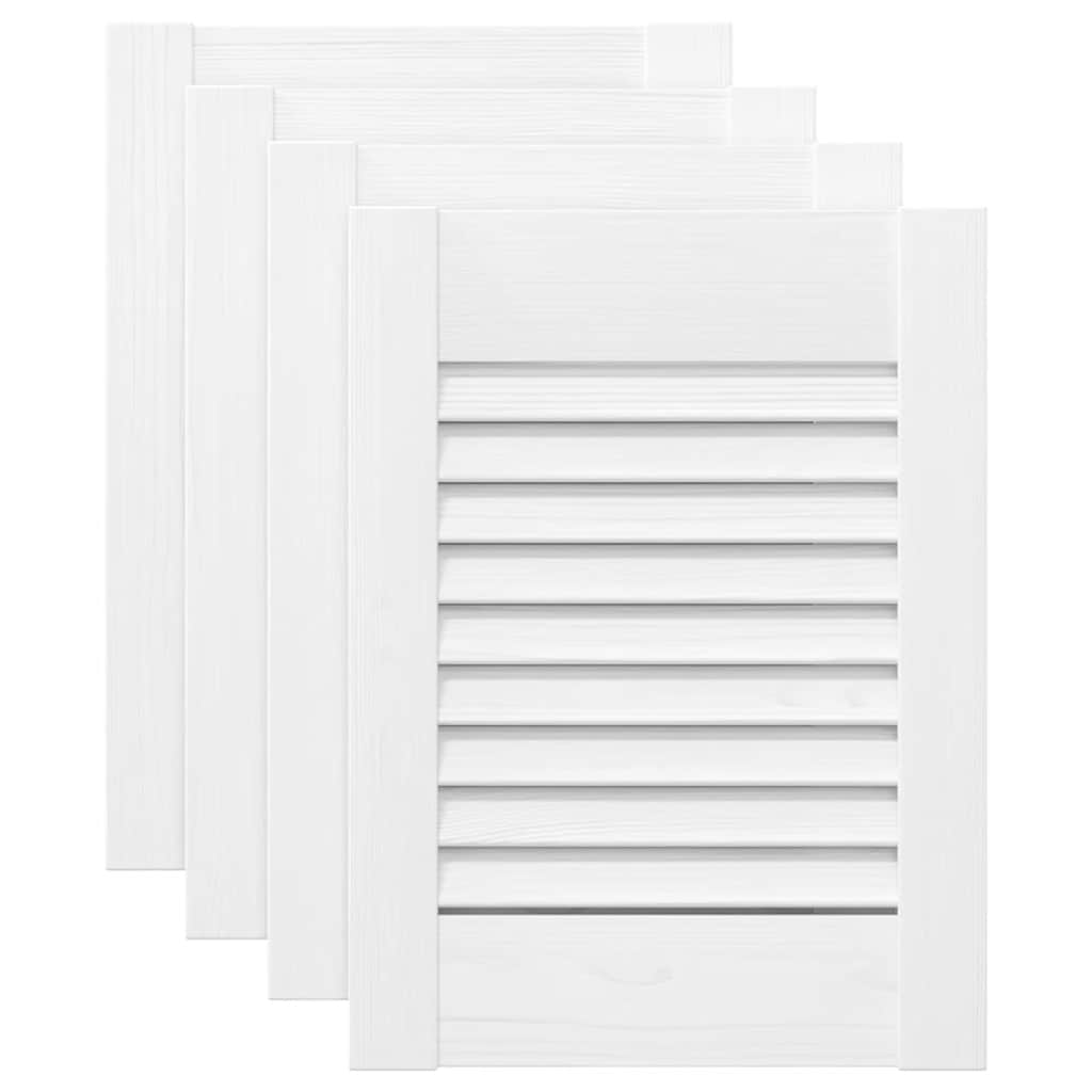 vidaXL Drzwi do szafek żaluzjowe 4 szt. Białe 39,5x29,5 cm