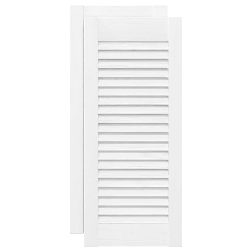 vidaXL Drzwi do szafek żaluzjowe 2 szt. Białe 61,5x29,5 cm