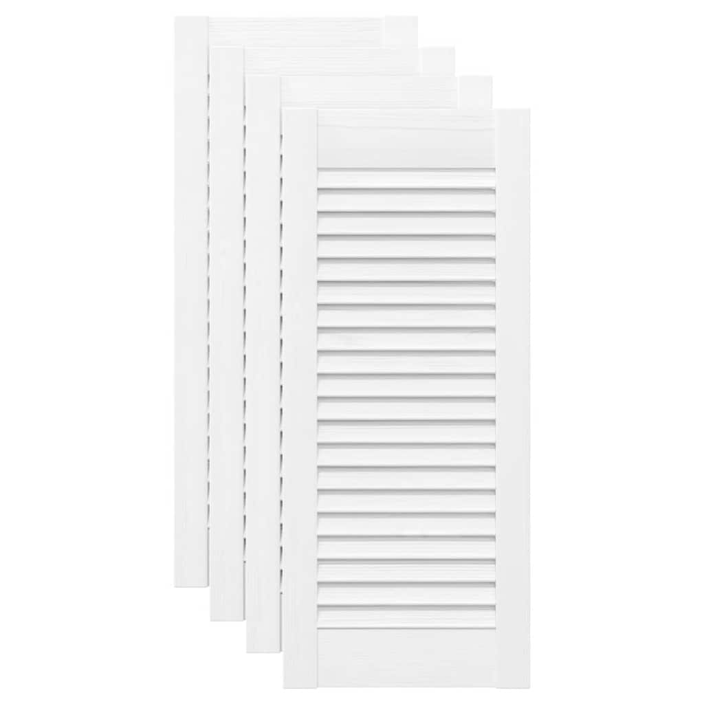 vidaXL Drzwi do szafek żaluzjowe 4 szt. Białe 69x29,5 cm