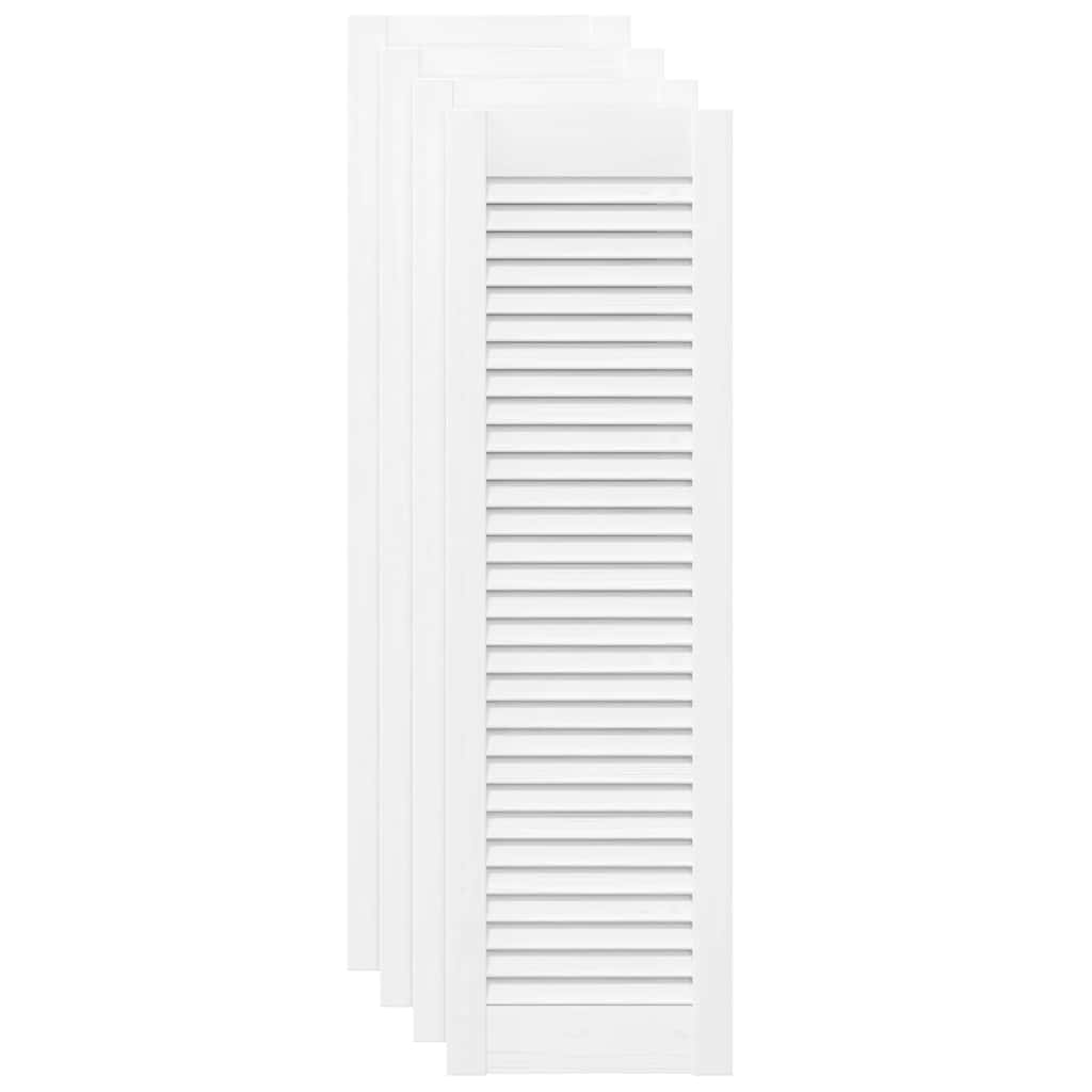 vidaXL Drzwi do szafek żaluzjowe 4 szt. Białe 99x29,5 cm