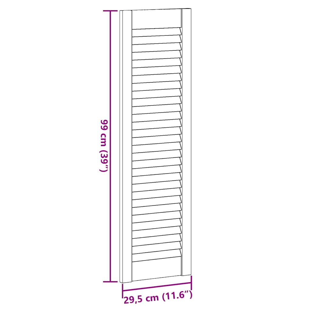 vidaXL Drzwi do szafek żaluzjowe 4 szt. Białe 99x29,5 cm