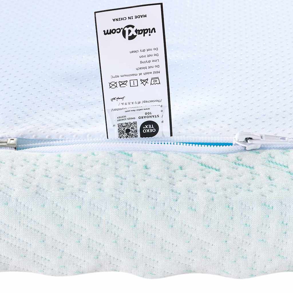 vidaXL Nakładka na materac Biały i zielony 90 x 200 cm