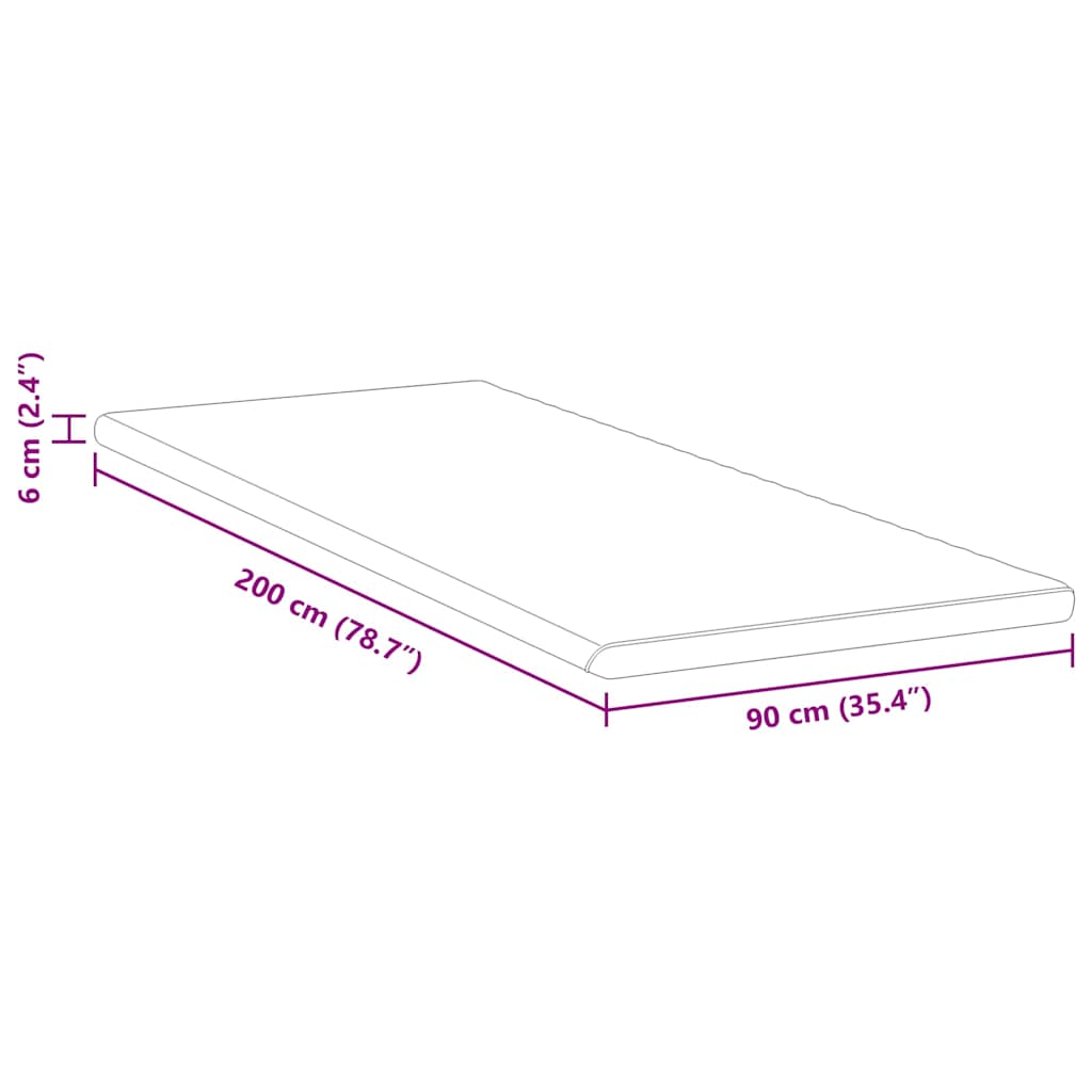 vidaXL Nakładka na materac Biały i zielony 90 x 200 cm