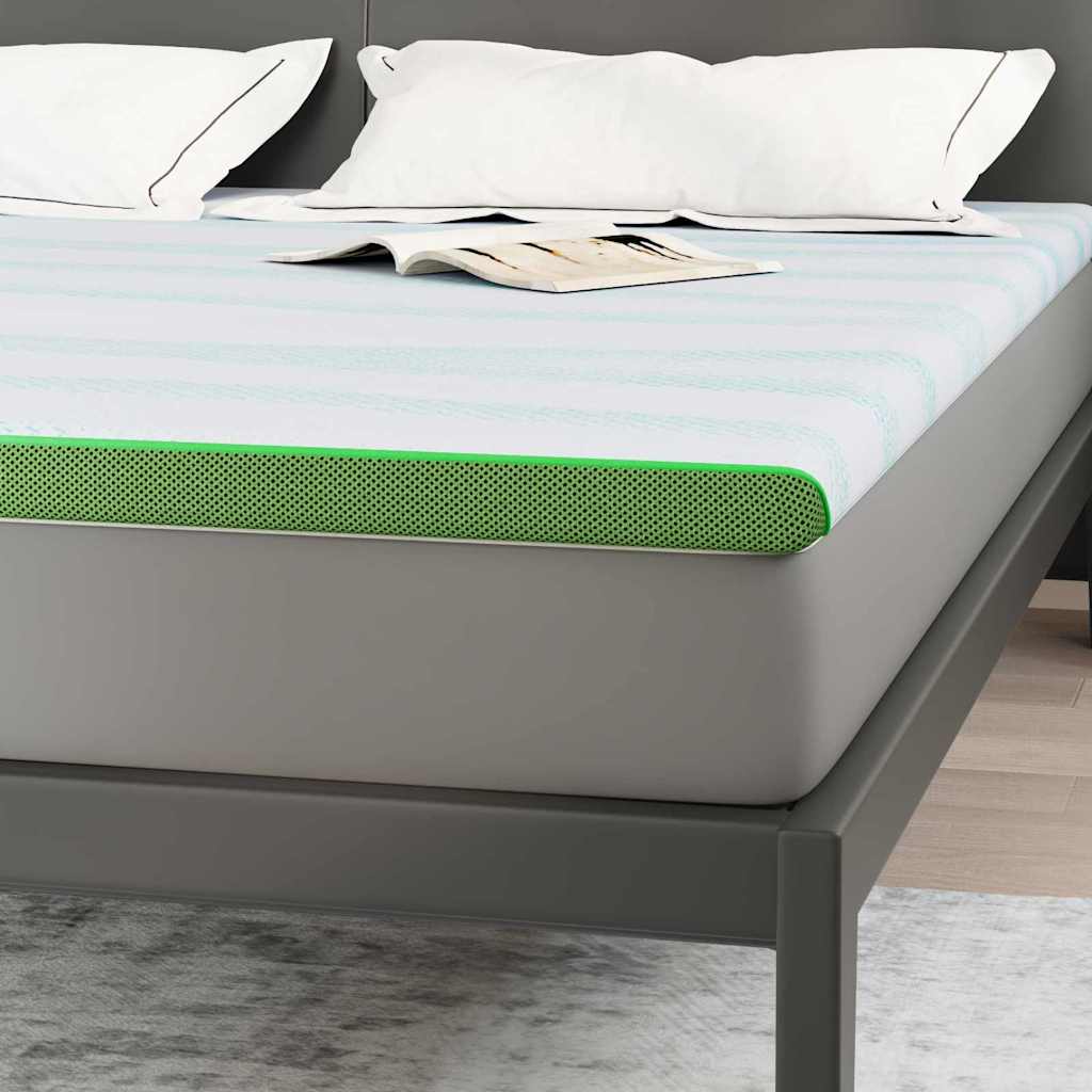 vidaXL Nakładka na materac Biały i zielony 180 x 200 cm