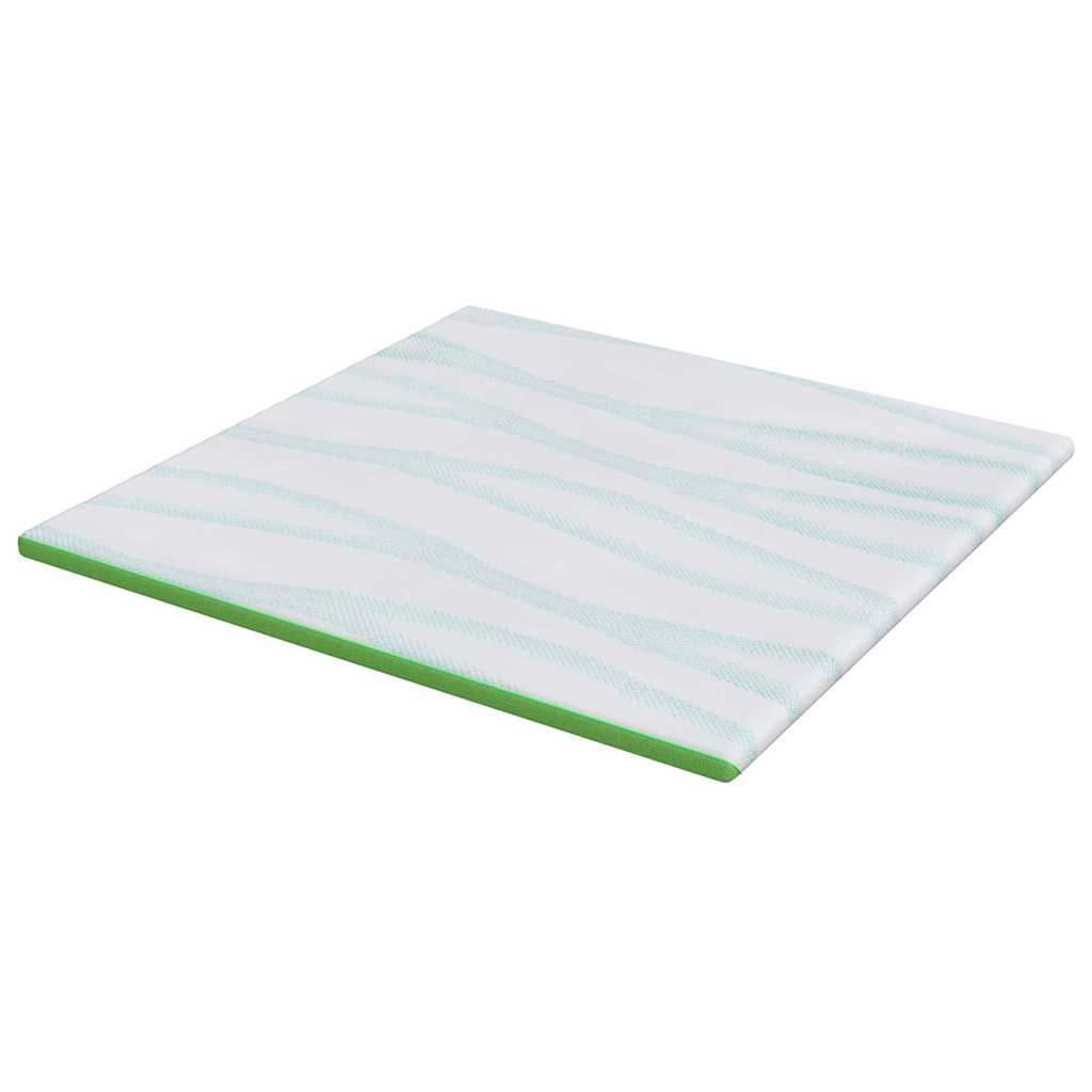 vidaXL Nakładka na materac Biały i zielony 200 x 200 cm