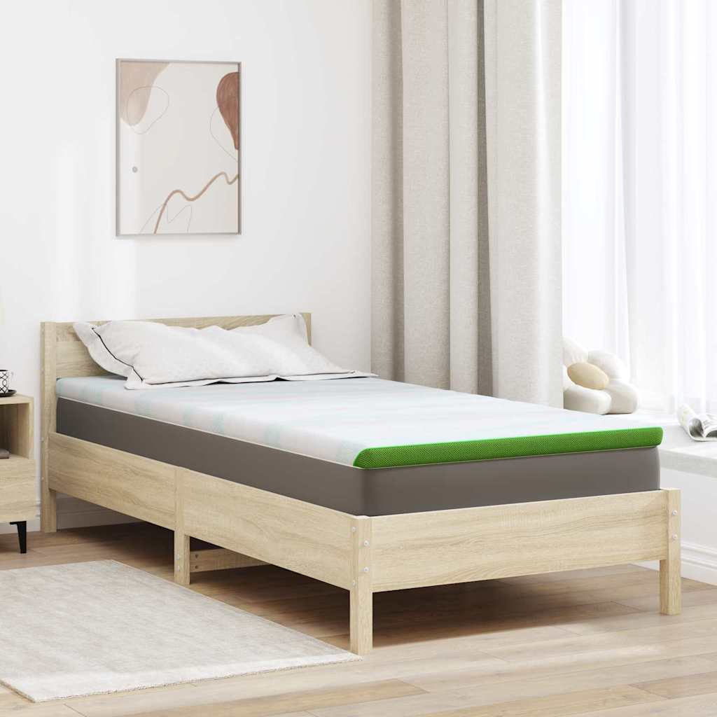 vidaXL Nakładka na materac Biały i zielony 90 x 190 cm