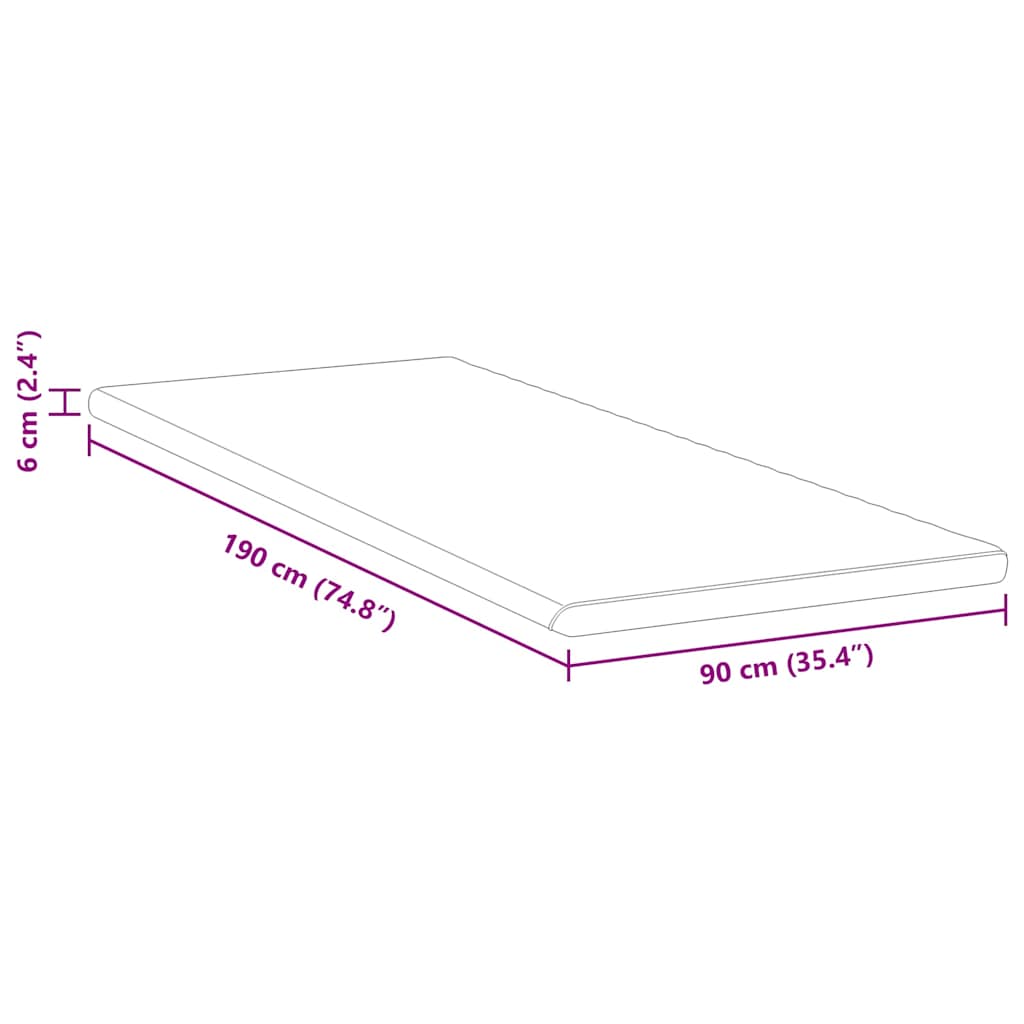 vidaXL Nakładka na materac Biały i zielony 90 x 190 cm