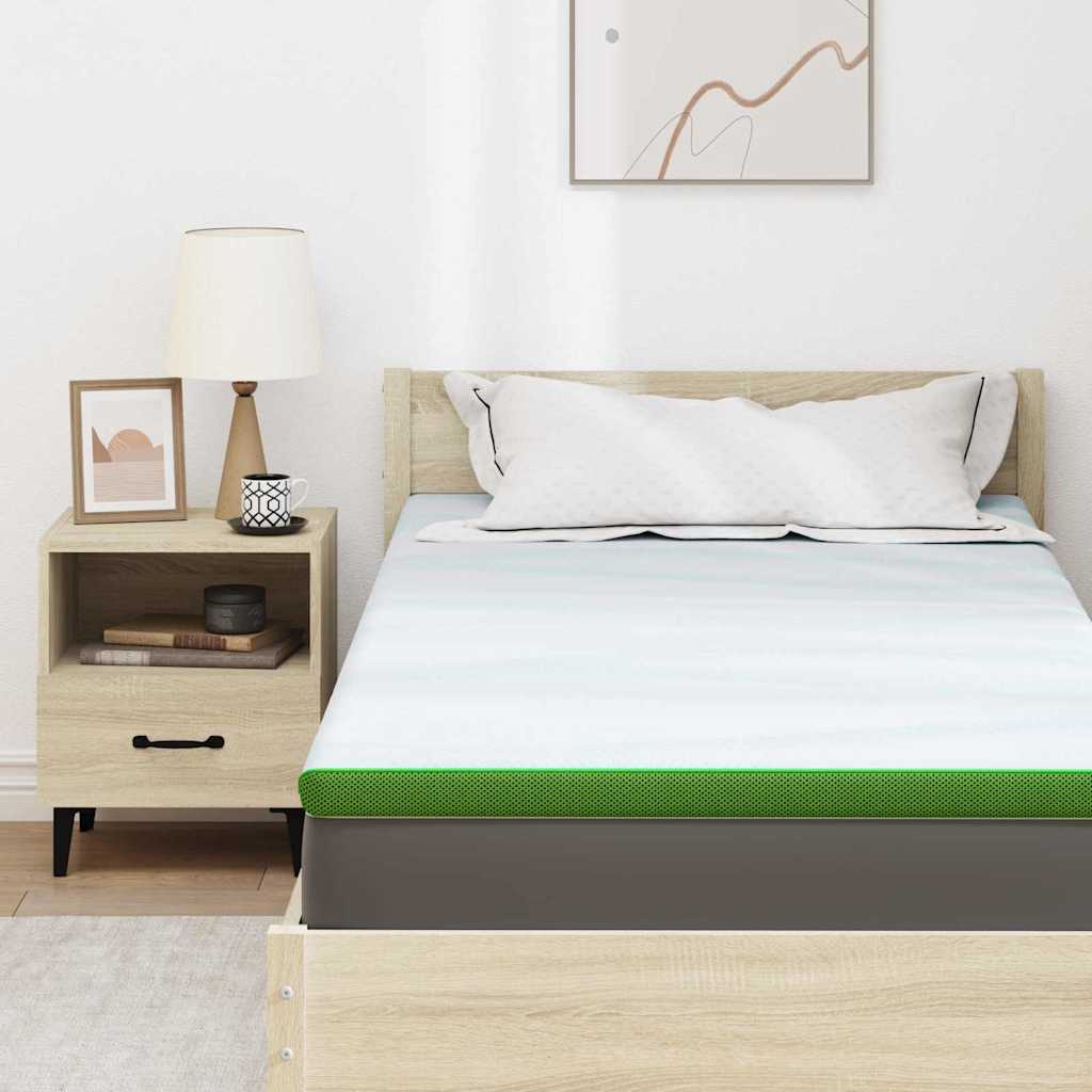 vidaXL Nakładka na materac Biały i zielony 90 x 200 cm